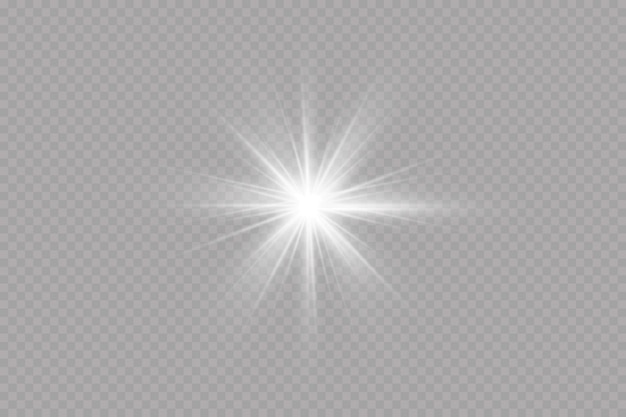 White transparent stars light effect Starlight effect flare