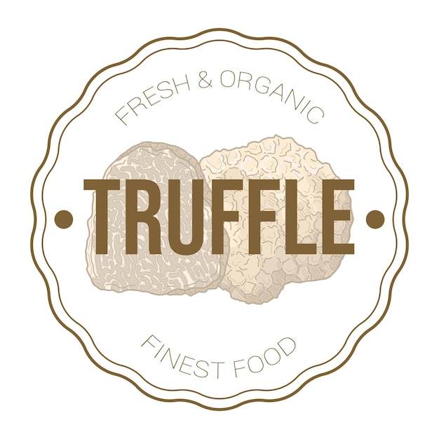 White Truffle Mushroom badge logo sticker template