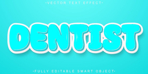 White Turquoise Dentist Vector Fully Editable Smart Object Text Effect