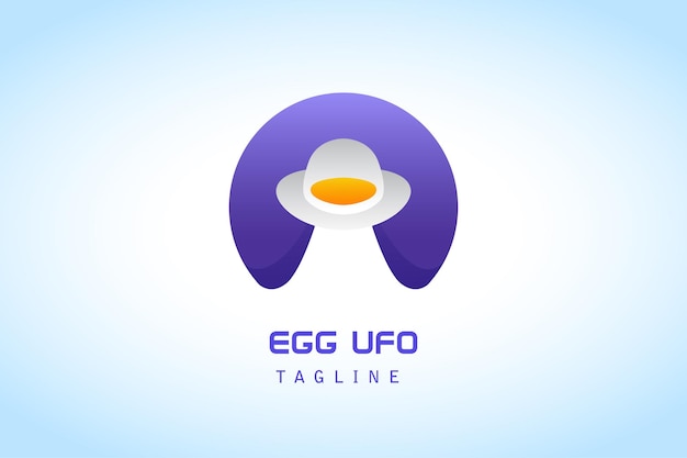 White ufo yellow egg gradient logo