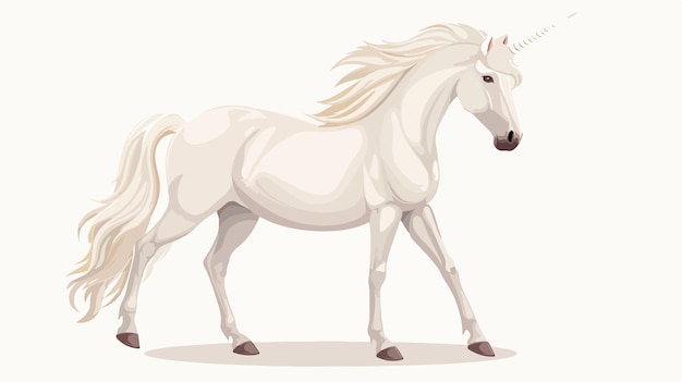 a white unicorn with a horn on its head is shown