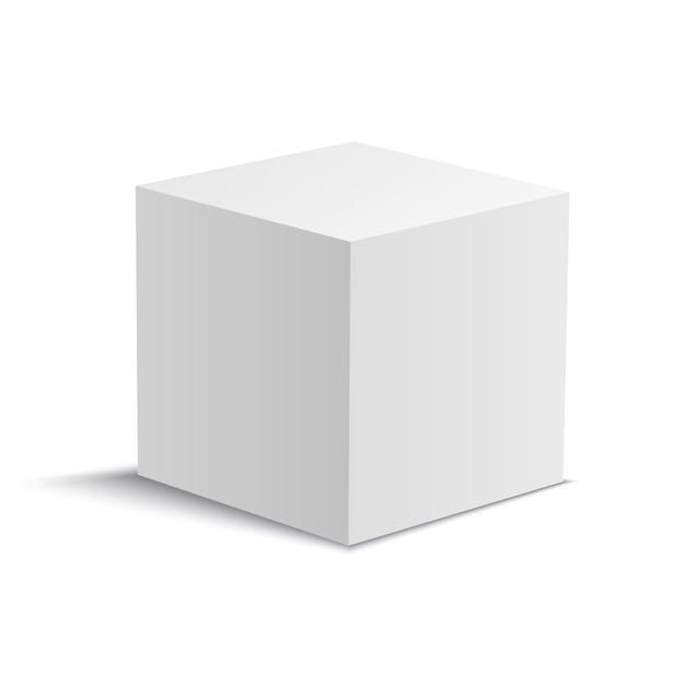 White vector cube Vector stock illustration without background