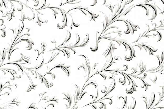 Vector a white wallpaper with a pattern of white flowers