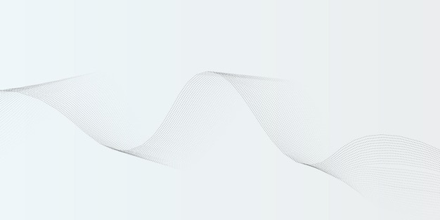 White wave background with flowing particle used for business, corporate, poster, template, vector