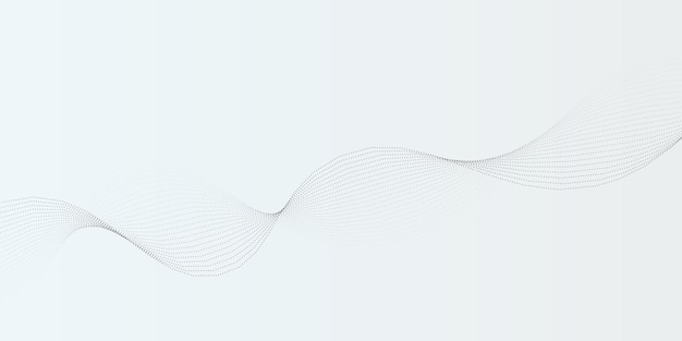 White wave background with flowing particle used for business, corporate, poster, template, vector