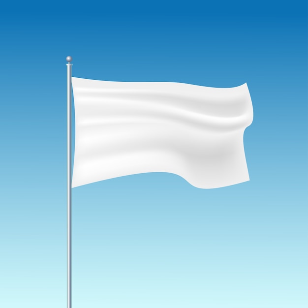 White waving flag template.