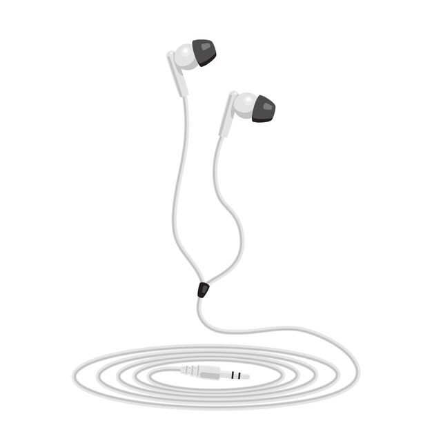 White wired headphones