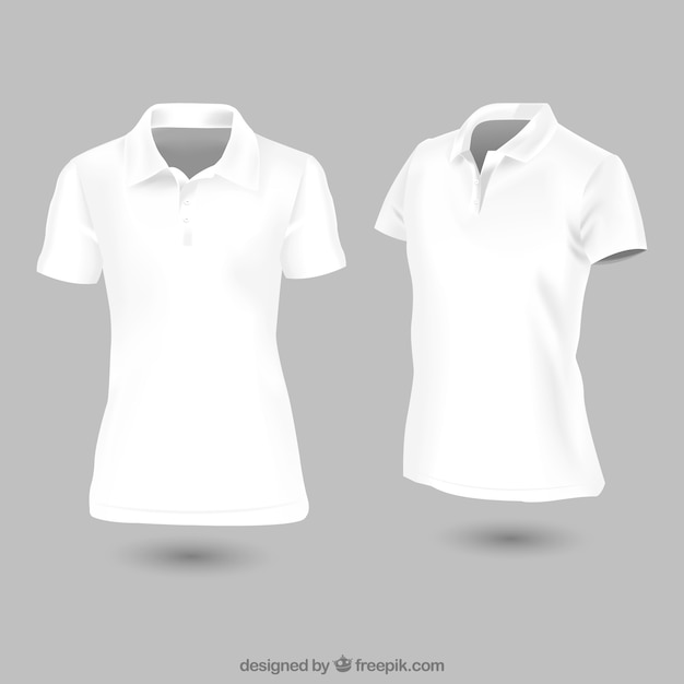 White woman polo shirt template