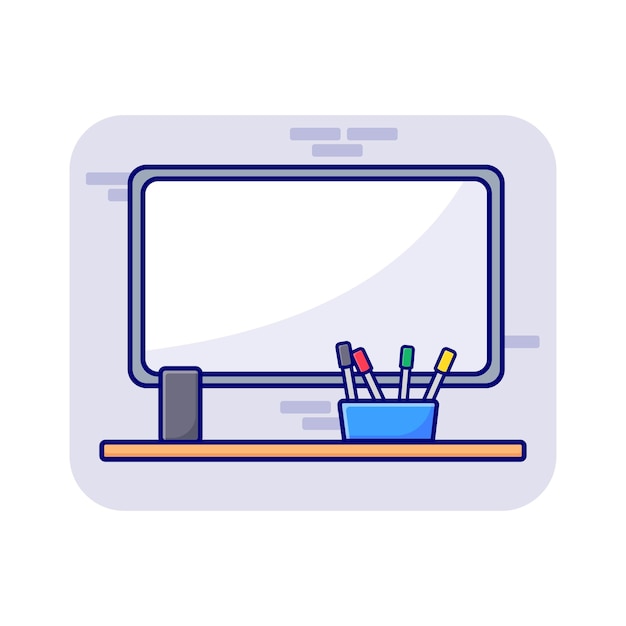 Whiteboard School Learn Vector Illustration Isolated Icon