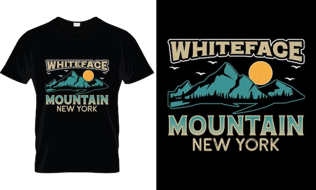 Whiteface Mountain New York quotes t shirt design Premium Vector