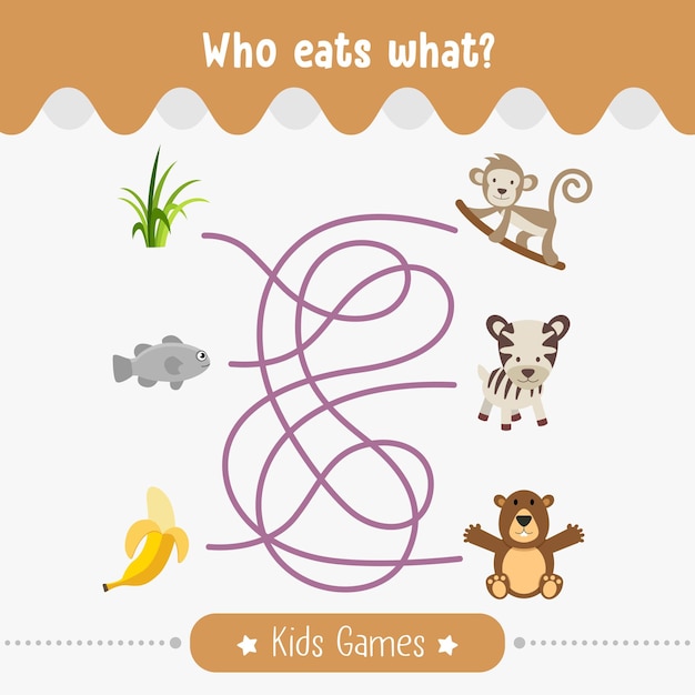 Who eats what maze for kids game education