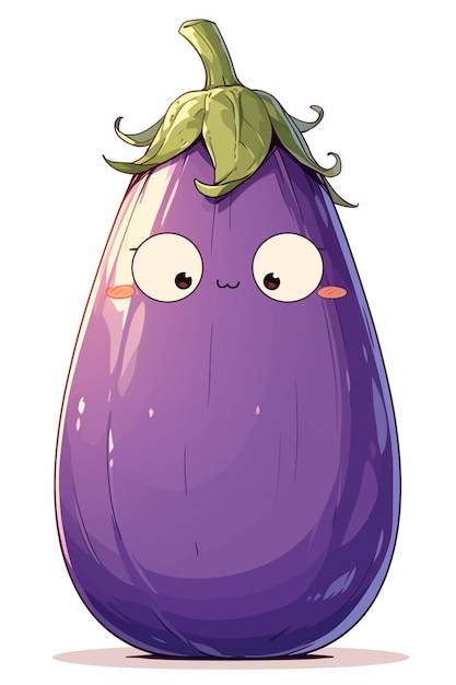 Whole Purple Eggplants with Shiny Skin