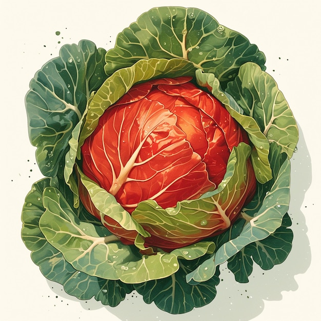 Whole Red Cabbages with Tight Leaves