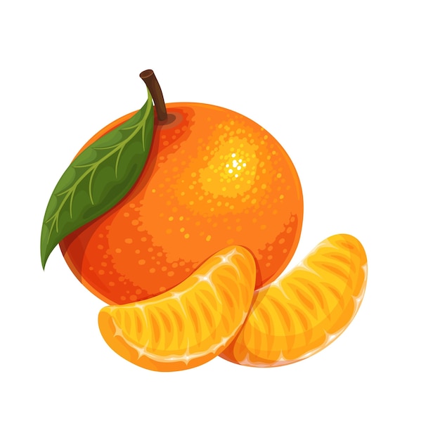 Whole tangerine with leaf