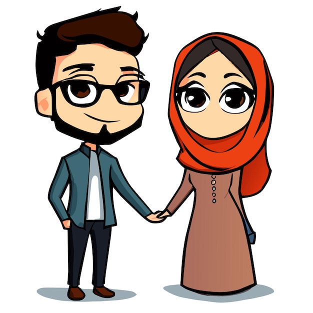 Vector wholesome islamic romance animated vector graphics