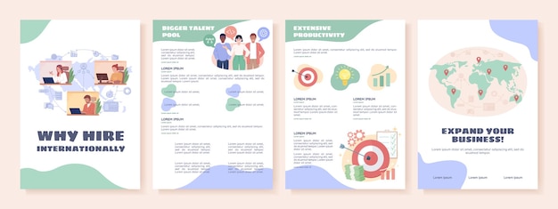 Why hire internationally flat vector brochure template