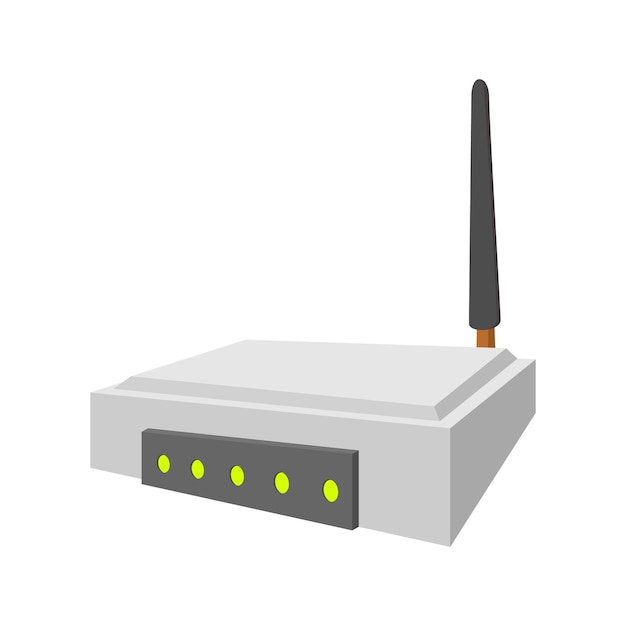 Wi fi router cartoon icon Single symbol isolated on a white background