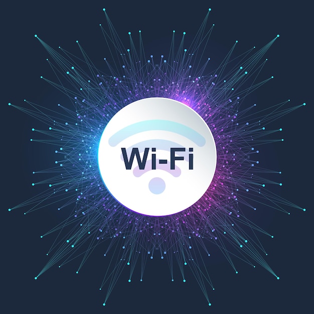 Vector wi-fi wireless connection concept. wireless wi-fi icon sign for remote internet access. wi-fi wireless network signal technology internet concept. high internet speed. vector illustration.