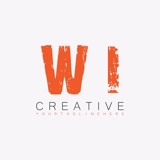 WI initial monogram logo with letter creative design