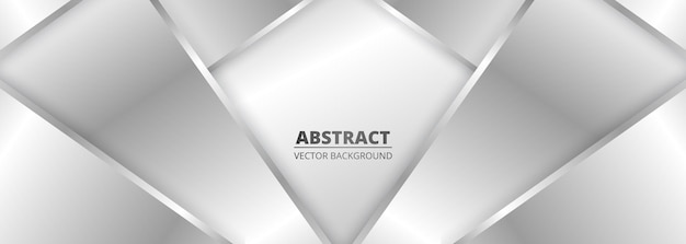 Wide luxury abstract background with silver gradient lines triangle arrows and shadows