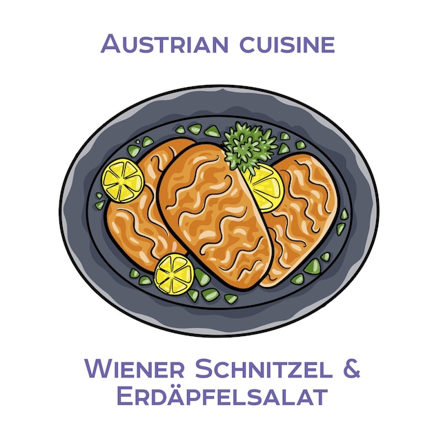 Wiener schnitzel is a veal cutlet that is pounded thin breaded and panfried