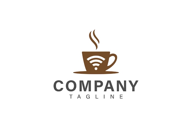 Vector wifi coffee logo design vector