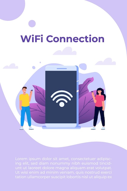 WiFi Connection concept. Remote connected devices. Vector illustration.