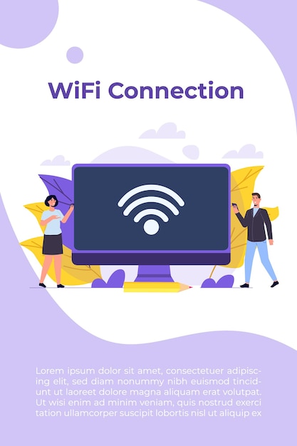 WiFi Connection concept. Remote connected devices. Vector illustration.