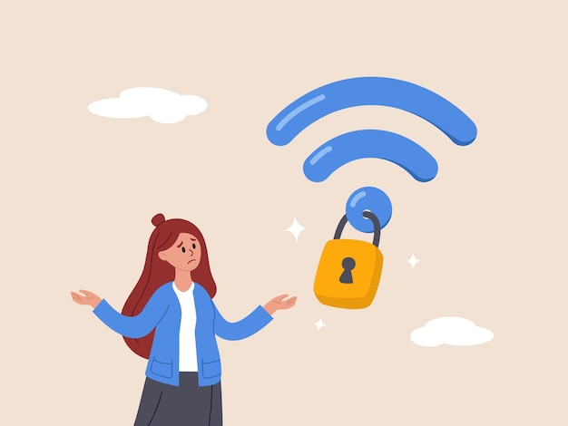 Wifi encryption concept Wireless security or safety for internet connection network protection