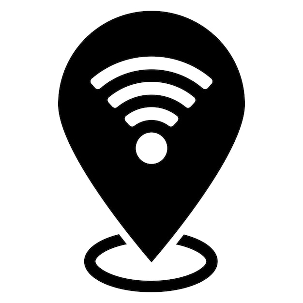 Wifi icon Map pointer symbol for website gps navigator apps business card Location point of free wifi zone Geolocation mark on the map Map marker sign