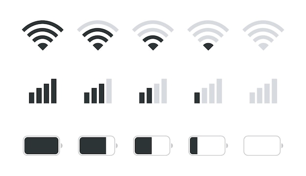 WiFi Icon set Wireless and wifi signal