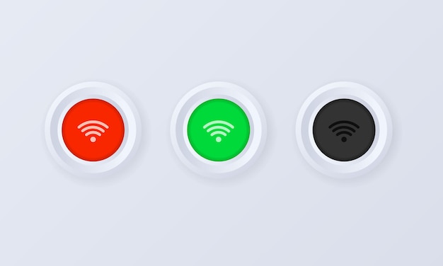 Wifi signal button icon in 3d style