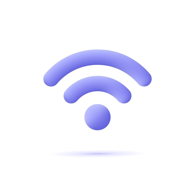 Wifi signal connection and network symbol 3d vector icon Cartoon minimal style