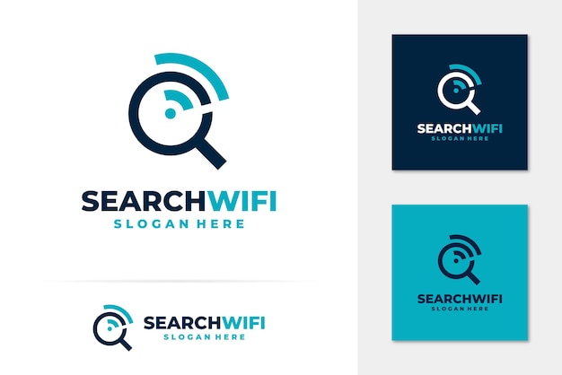 Wifi signal search logo vector