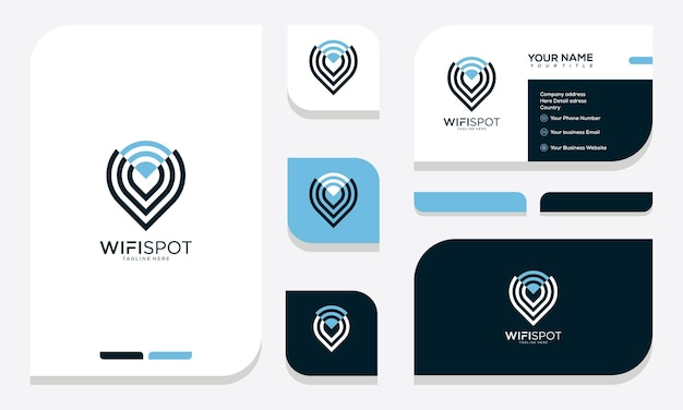 wifi spot logo design and business card