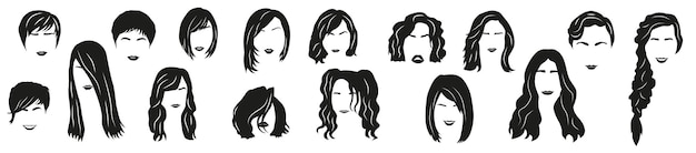 Vector wigs for creating different images different womens hairstyles