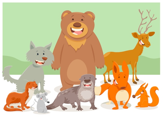 wild animal characters group