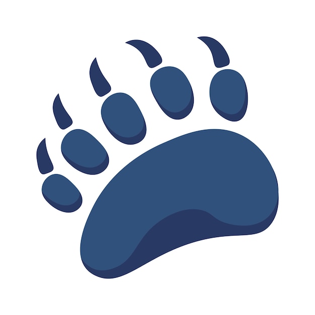 Wild animal footprint flat icon Bear steps and trails