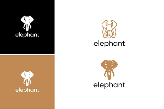 wild animal simple  big elephant logo design