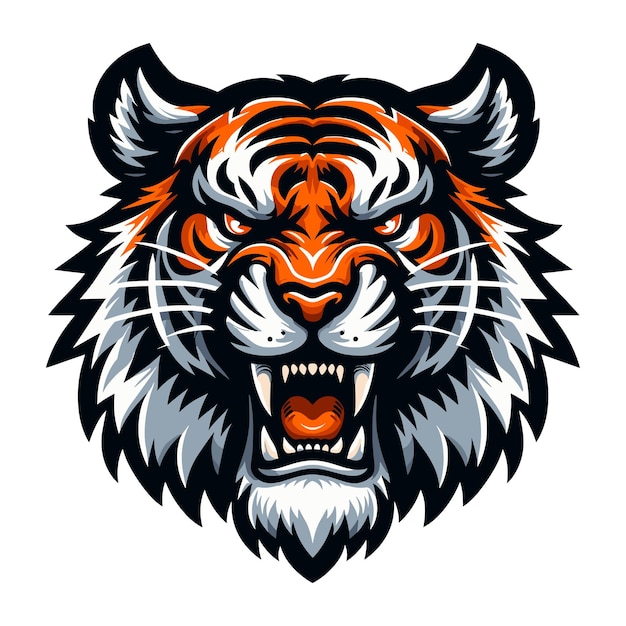 wild animal tiger head face mascot design vector illustration