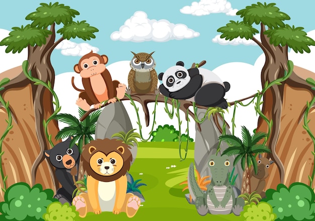 Wild animals in the forest