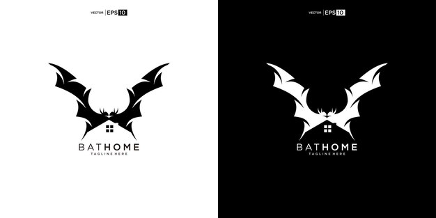 Vector wild bat house logo design vector icon