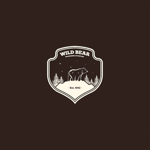 Wild bear logo. Outdoor camp logo