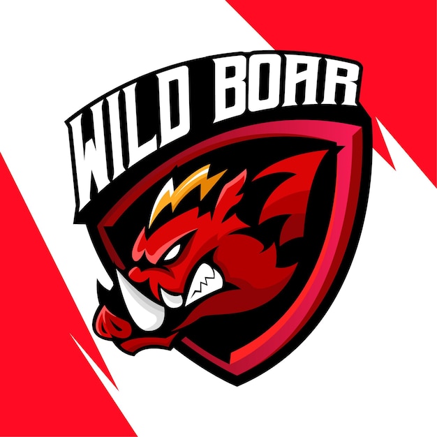 WILD BOAR ESPORT LOGO MASCOT VECTOR ILLUSTRATION