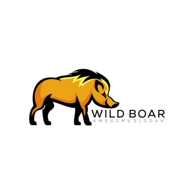 Vector wild boar head logo gaming esport design