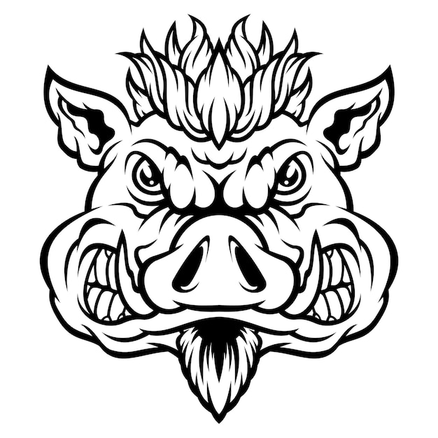 Wild boar head mascot.