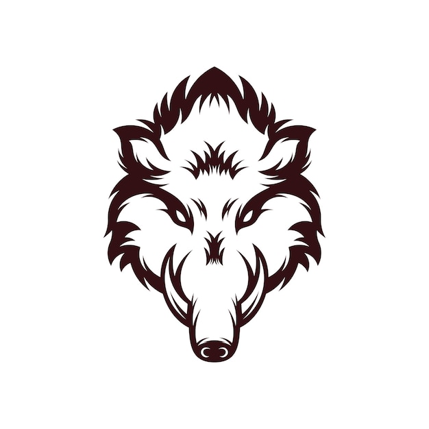 Wild Boar Head vector illustration design Wild Boar logo design Template