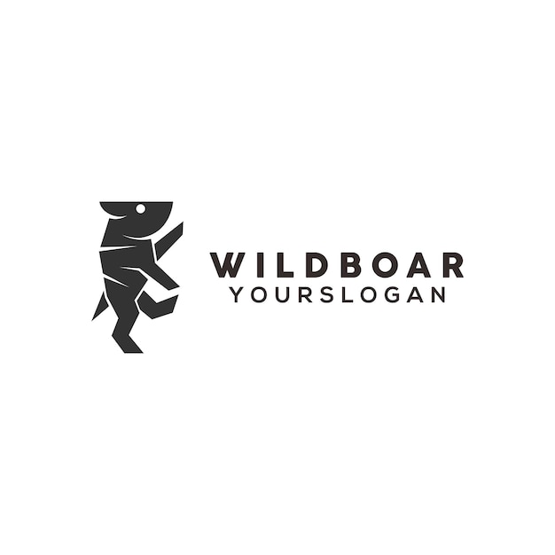 Wild boar logo design template