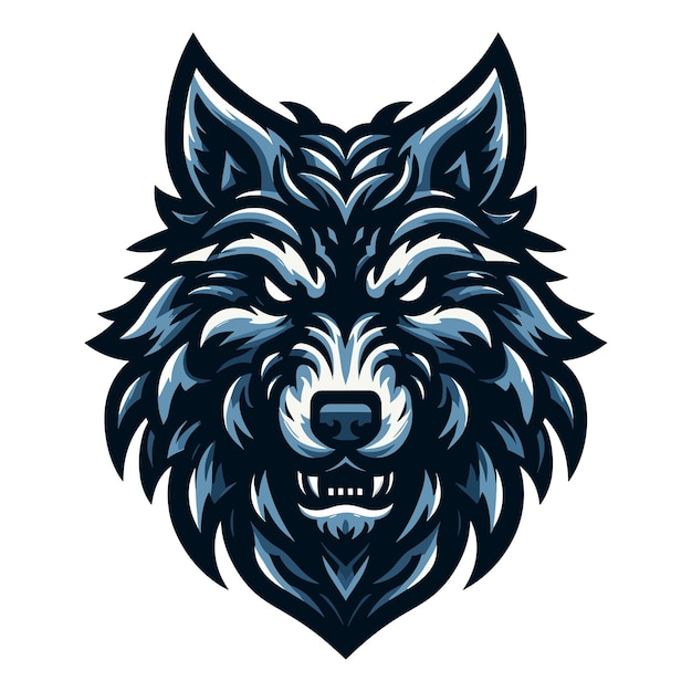 Wild brave animal wolf dog fox head face mascot design vector illustration