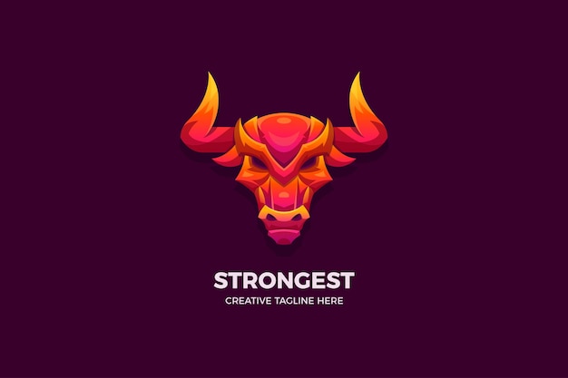 The Wild Bull Gradient 3D Logo Template